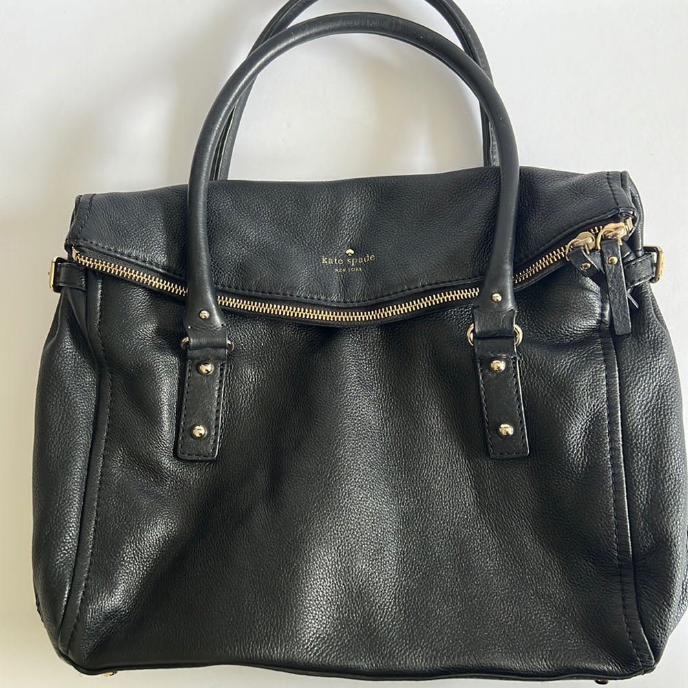 Kate Spade Black Leather Tote Bag